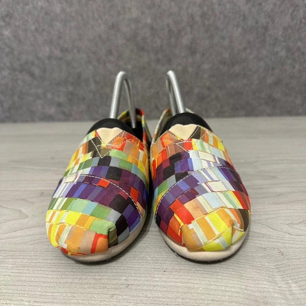 TOMS Alpargata Rainbow Pride Women's Sz 7 Multicolor‎ Geometric Slip On Flats